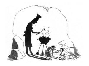edward-frascino-a-caveman-cooking-a-piece-of-meat-throws-a-shadow-on-the-cave-wall-showing-new-yorker-cartoon